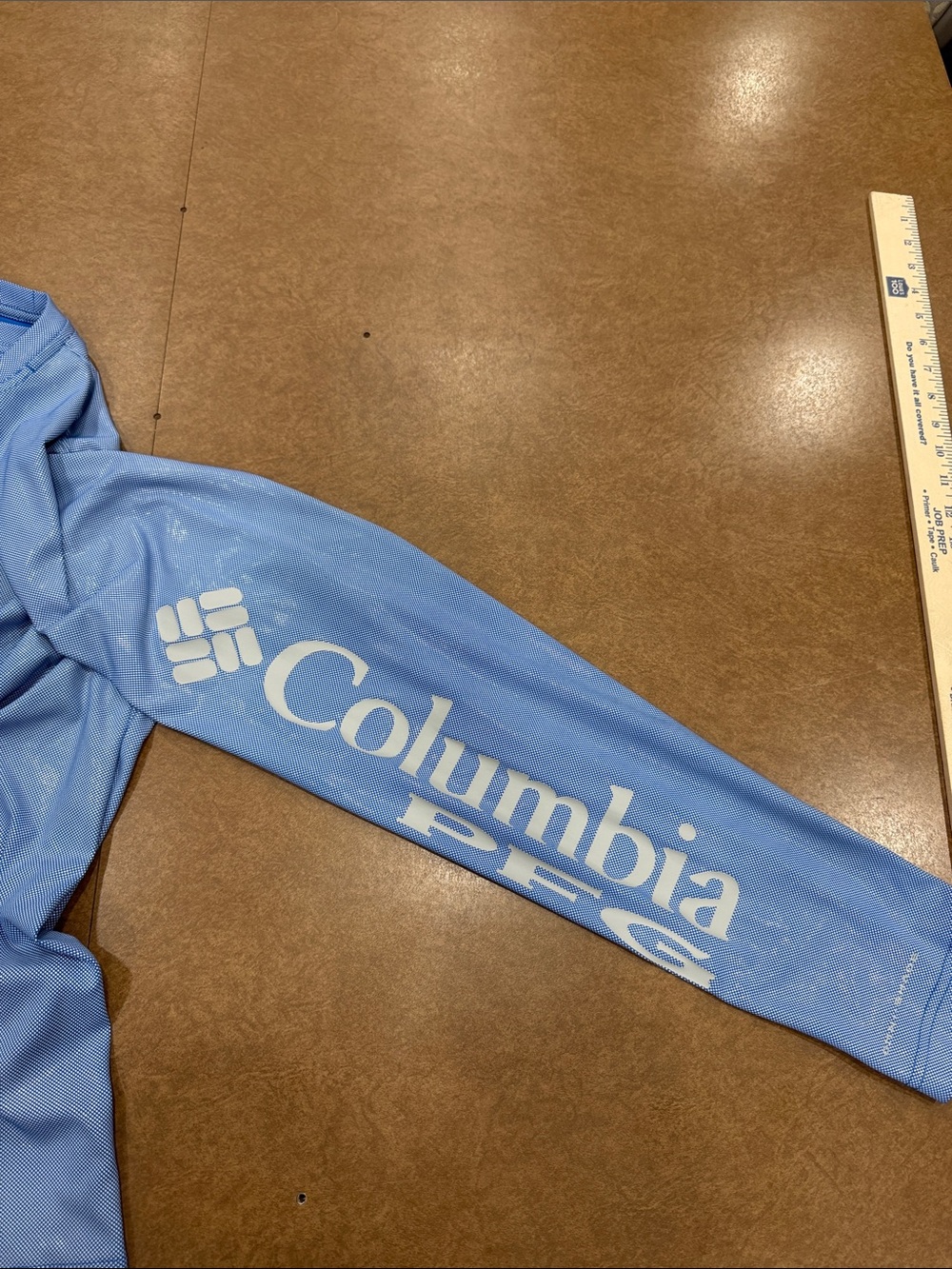 Columbia PFG Pale Blue Long Sleeve Sun Shirt 100% Polyester Size Large - Picture 3 of 10